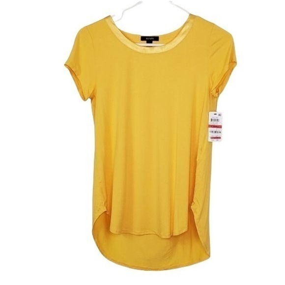 Alfani Yellow Short Sleeve Top - Picture 1 of 3